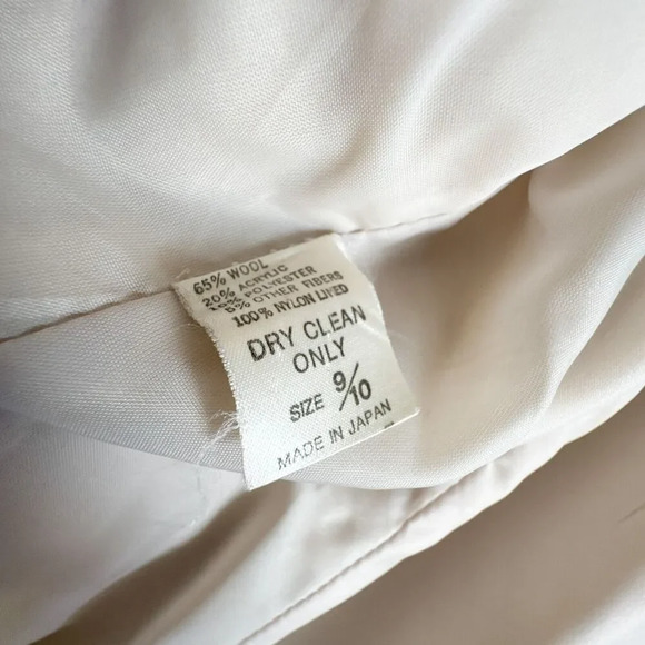 Vintage Made In Japan Ivory Cream Wool Blend Blazer marked 9/10 fits S/M - Picture 7 of 12